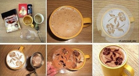 Рисование на кофе зубочисткой