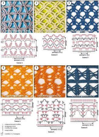 Узоры крючком со схемами