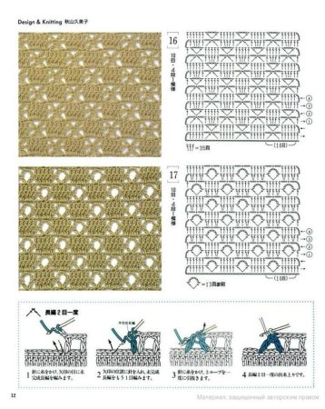 Плотные узоры крючком схемы и описание