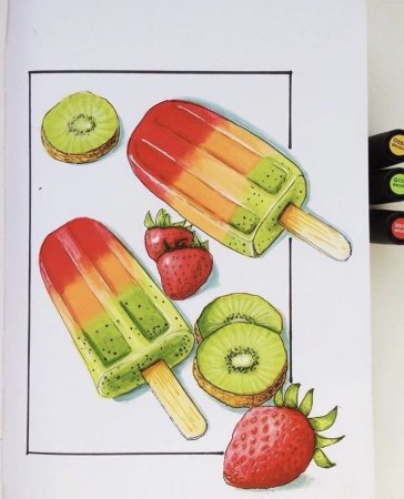 Рисование маркерами для скетчинга