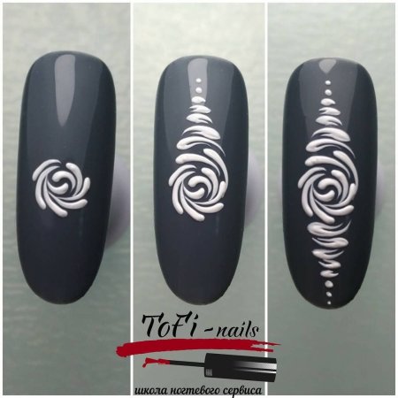 Вензеля на ногтях пошагово
