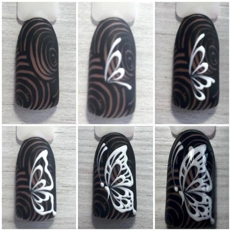 Вензеля на ногтях пошагово