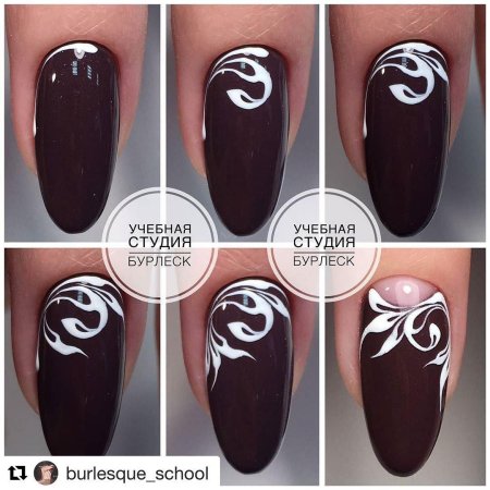 Вензеля на ногтях легкие