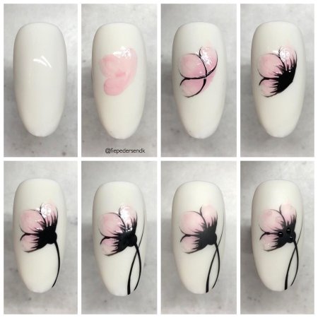 Как нарисовать цветы на ногтях:мастер-класс с фото