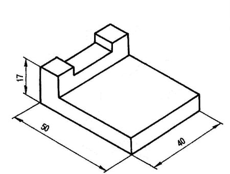 Изометрическая проекция детали с размерами