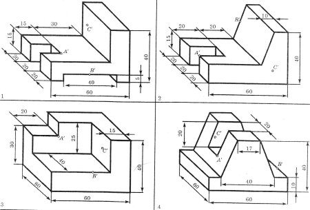Чертеж в диметрической проекции