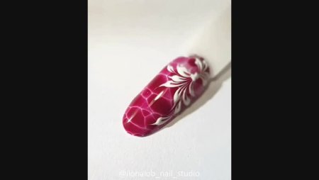 Легкие рисунки на ногтях иголкой