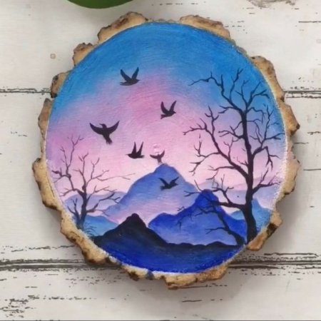 Роспись на спиле дерева