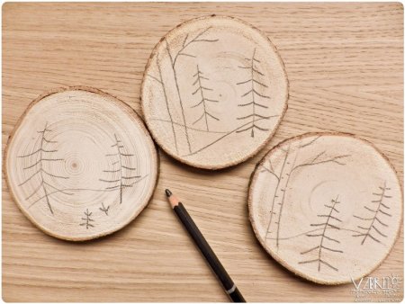 Рисование на деревянных спилах
