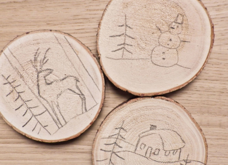 Выжигание на деревянных спилах