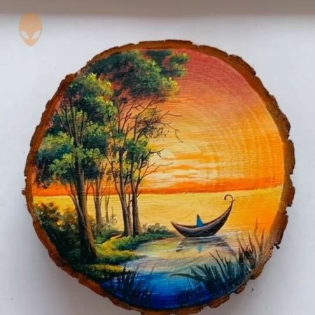 Роспись на спиле дерева