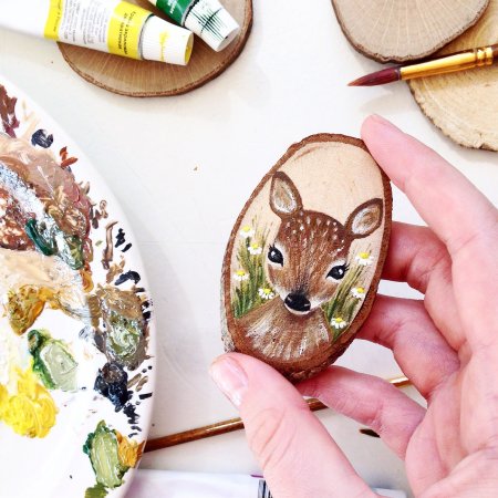 Рисование на спиле дерева