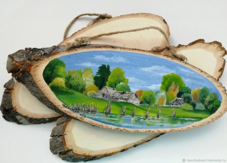 Роспись на спиле дерева