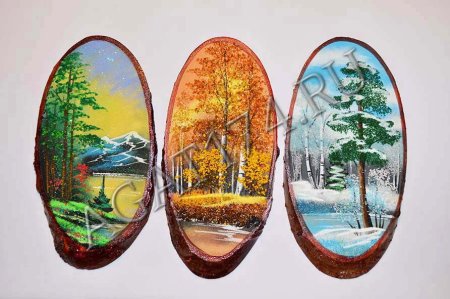 Живопись на срезе дерева