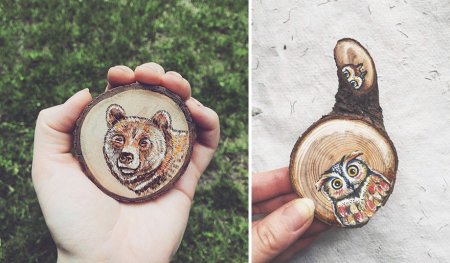 Выжигание на спиле дерева