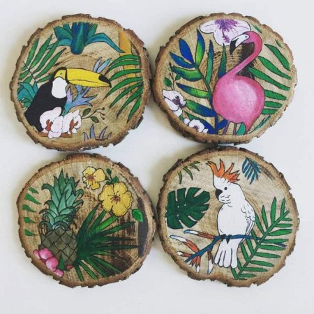 Рисование на деревянных спилах