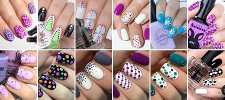 Маникюр на короткие ногти дотсом