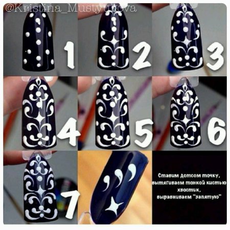 Рисунки дотсом на ногтях