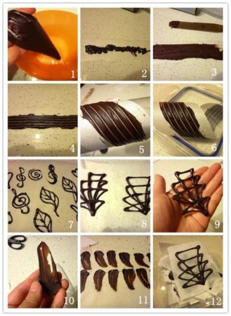 Украшения из шоколада для торта
