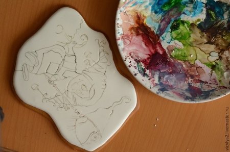 Рисование на пряниках кисточкой