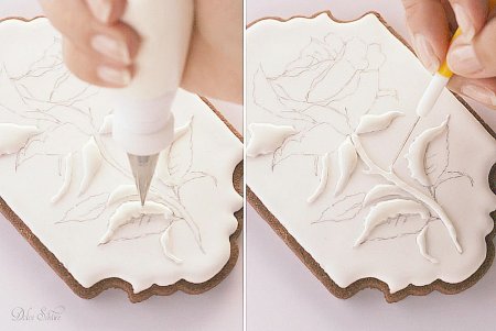 Цветы из айсинга для пряников