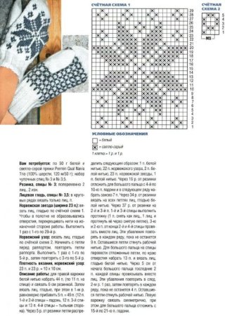 Вязание спицами варежки с узором схемы и описание