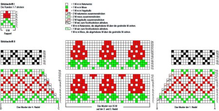 Варежки ленивый жаккард спицами схемы с описанием