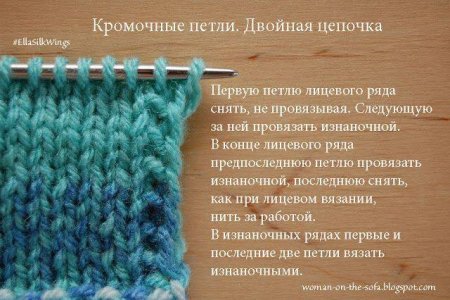 Кромочная петля спицами