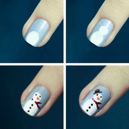 Легкий новогодний маникюр