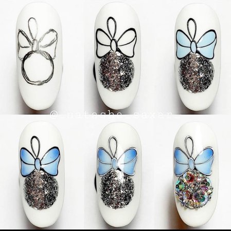 Новогодние узоры на ногтях пошагово