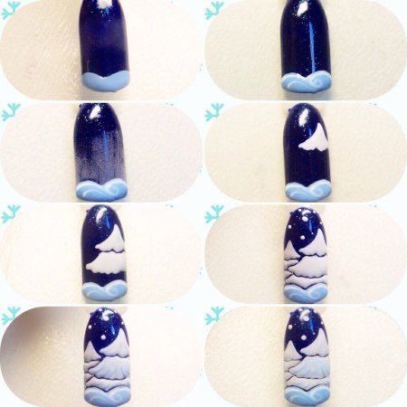 Новогодний дизайн ногтей пошагово