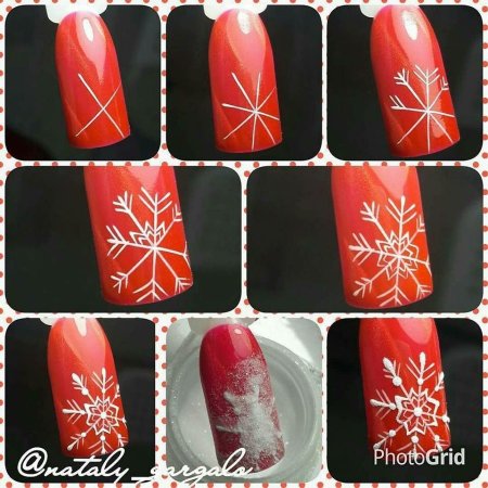 Новогодний дизайн ногтей пошагово