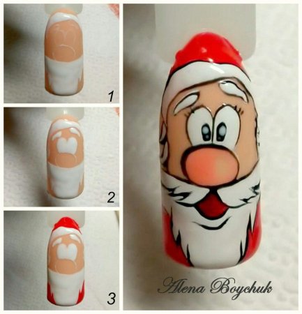 Новогодний маникюр пошагово