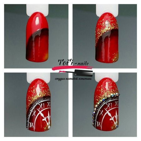 Новогодний дизайн ногтей пошагово