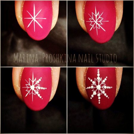 Снежинки на ногтях