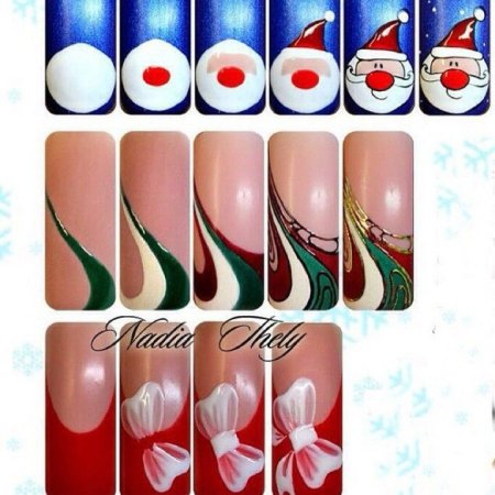Новогодние узоры на ногтях пошагово