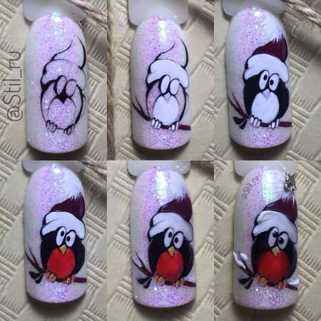 Маникюр рисование на ногтях новогодние