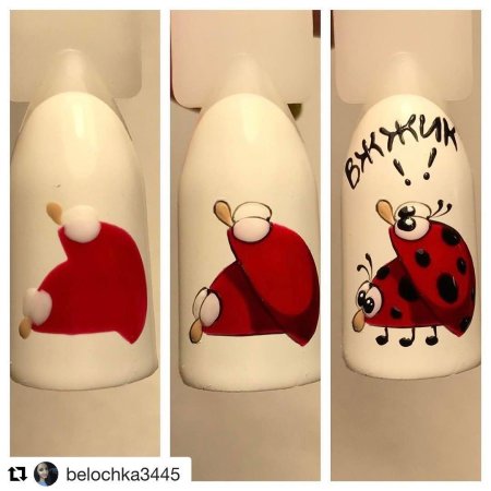 Мультяшки на ногтях пошагово