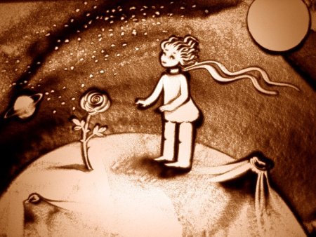 Рисование песком лето