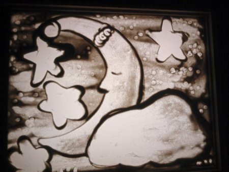 Рисование песком мама