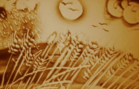 Рисование песком зима