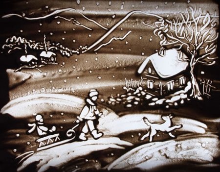 Песочная анимация цветы