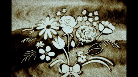 Анимация песком на стекле