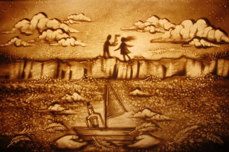 Рисование песком на световых столах для детей