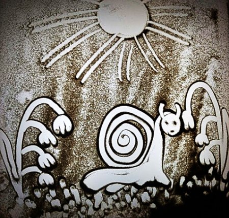 Рисование песком пейзаж