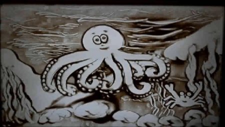 Рисование песком зима