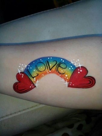 Аквагрим на руке для девочек