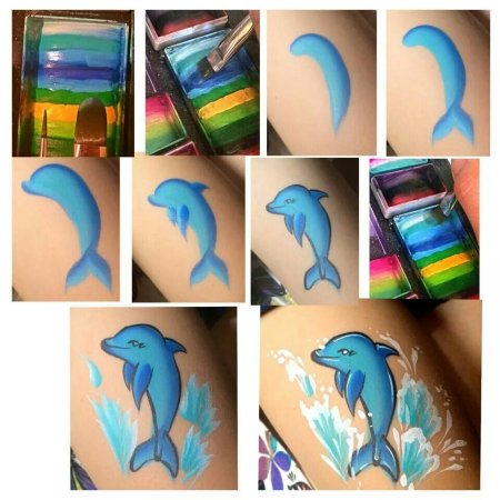 Аквагрим Дельфин на руке