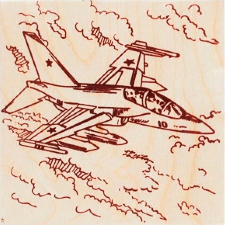Заготовка деревянная для выжигания. 15х15 см. самолет (арт. НР-8355)