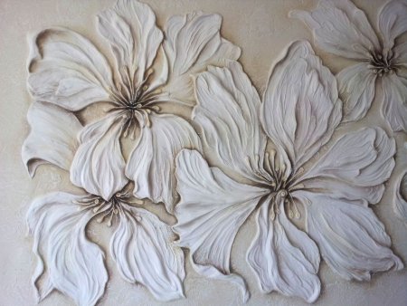 Цветы из декоративной штукатурки